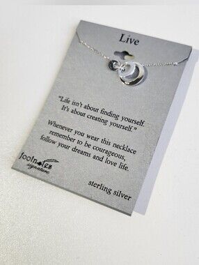 NWT Sterling Silver Inspire LIVE Necklace “Footnotes”